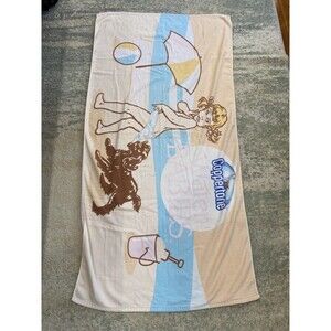 READ! Vintage Coppertone Beach Towel Baby Dog  56” X 29” Water Babies